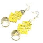 Lace Earrings Hand Painted ..