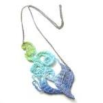 Lace Necklace Hand Dyed Flo..