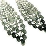 Lace Earrings Hand Dyed - B..