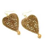 Heart Lace Earrings Hand Dy..