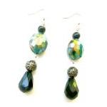 Beaded Earrings in Teal Sil..