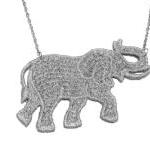 Grey Elephant Lace Necklace..