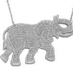 Grey Elephant Lace Necklace..