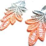 Lace Earrings Hand Dyed - P..