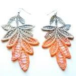Lace Earrings Hand Dyed - P..