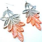 Lace Earrings Hand Dyed - P..