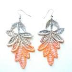 Lace Earrings Hand Dyed - P..