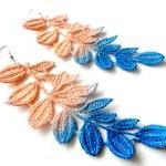 Lace Earrings Hand Dyed - L..