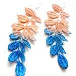 Lace Earrings Hand Dyed - L..