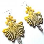 Lace Earrings - Yellow and ..