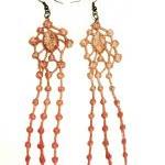 Lace Earrings Hand Dyed -Re..