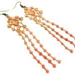 Lace Earrings Hand Dyed -Re..