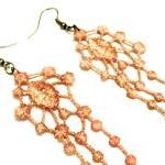 Lace Earrings Hand Dyed -Re..