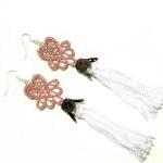 Heart Tassel Lace Earrings ..