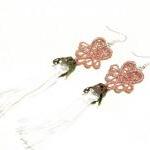 Heart Tassel Lace Earrings ..