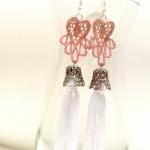 Heart Tassel Lace Earrings ..