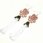 Heart Tassel Lace Earrings ..