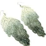 Leaf Lace Earrings Hand Dye..