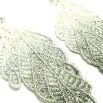 Leaf Lace Earrings Hand Dye..