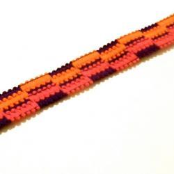 Neon Fabric Bracelet Cuff - Color Blocking - Pink Purple Orange