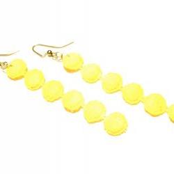 Lace Earrings Hand Dyed - Yellow Glow in the Dark - Customizable Colors