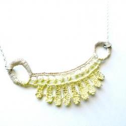 Lace Necklace Hand Dyed - Yellow and Champagne - Customizable Colors - Lace Fashion